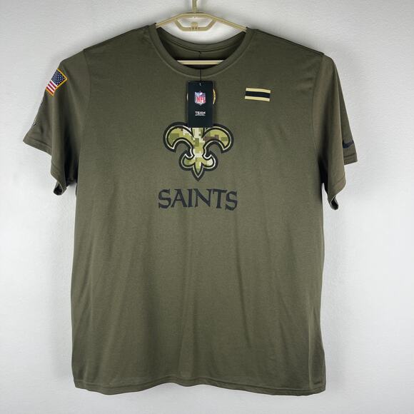 Nike Men's XXL New Orleans Saints Salute To Service Performance T-Shirt Green - Picture 1 of 13